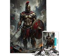 Puzzle de 1000 pièces pour Adultes Guerrier Spartiate en Position de Combat Jeu Difficile et Stimulant pour Toute la Famille Activité Pratique à partir de 14 Ans 38x52cm