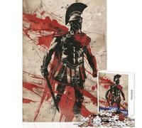 Puzzle de 1000 pièces pour Adultes Guerrier Spartiate épique Jeu Impossible Vacances à la Maison Jouet éducatif Renforce l'amour Entre Couples (50x75cm)