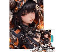 Puzzle de 1000 pièces pour Adultes Guerrière Anime enflammée Jeu Difficile et Stimulant Activité familiale Jeu Pratique à partir de 14 Ans (50x75cm)