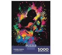 Puzzle De 1000 Pièces pour Adultes Guitarist in Splatter Puzzles pour Adolescents Jeu Manuel Défi Difficile Cadeau d'anniversaire, Cadeaux, 38x26cm/1000pcs