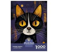 Puzzle De 1000 Pièces pour Adultes Happy Black and White Cat Puzzles pour Adultes, Jeux De Société, Découpe De Précision, Cadeaux pour Les Amis Et La Famille 38x26cm/1000pcs