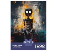 Puzzle De 1000 Pièces pour Adultes Haunted Silence - Expressive Abstract Figure Art Puzzle Adulte, Jeu De Réflexion, Défi Difficile À Terminer 52x38cm/1000pcs