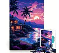 Puzzle de 1000 pièces pour Adultes Hawaii Dream Pixel Art Premium Edge Art Casse-tête Cadeau Jeu Occasionnel Activité d'anniversaire (38x26cm)