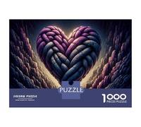 Puzzle De 1000 Pièces pour Adultes Heart-Shaped Rope Art Puzzle Adulte, Jouet, Décoration Murale, Difficile, Cadeau d'anniversaire, Cadeaux, 70x50cm/1000pcs