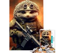 Puzzle de 1000 pièces pour Adultes Hérisson Soldat Activités Amusantes à la Maison Un Jeu de réflexion Artistique pour Les 14 Ans et Plus 38x52cm