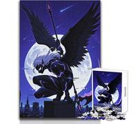 Puzzle de 1000 pièces pour Adultes Héros ailé à la Faux Dominant la Ville Loisirs relaxants et apaisants à Faire à la Maison Assemblage précis Dimensions 38x52cm