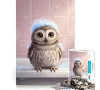 Puzzle de 1000 pièces pour Adultes Hibou dans Un Bain moussant (50x75cm) Jeu de réflexion et Anti-Stress Décoration Murale Transparente