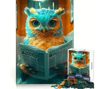 Puzzle de 1000 pièces pour Adultes Hibou lisant Le Journal, Animal, Puzzle Stimulant l'esprit, Jeu de société Amusant et de qualité, Cadeau Exquis (50x75cm)
