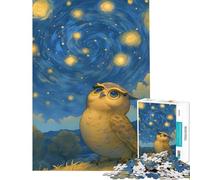 Puzzle de 1000 pièces pour Adultes Hibou sous Un Ciel étoilé Jeu éducatif et intellectuel Cadeau d'anniversaire Défi Difficile (Dimensions 38x52cm)
