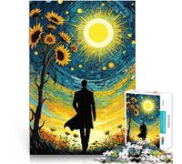 Puzzle de 1000 pièces pour Adultes Homme Marchant vers Le Soleil Difficile et défi Activités Amusantes à la Maison, Cadeaux d'anniversaire, Cadeaux de Voyage, 52x38cm