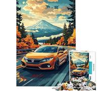 Puzzle de 1000 pièces pour Adultes Honda Civic Mountain Drive Activités Amusantes à la Maison Cadeau pour Femmes Jeu de réflexion à partir de 14 Ans (38x52cm)