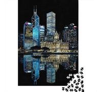 Puzzle De 1000 Pièces pour Adultes Hong Kong Skyline at Night Puzzle, Jouet, Décoration Murale, Difficile Et Stimulant 52x38cm/1000pcs