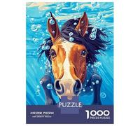 Puzzle De 1000 Pièces pour Adultes Horse Swimming Underwater Puzzle pour Adolescents Analyse Et Logique Aide À Stimuler Le Cerveau Idéal comme Cadeau pour Toute La Famille 38x26cm/1000pcs