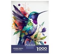Puzzle De 1000 Pièces pour Adultes Hummingbird Watercolor Bir Puzzles pour Adolescents Jeux Relaxants Améliorent La Mémoire Cadeaux Uniques pour Anniversaire Et Noël 70x50cm/1000pcs