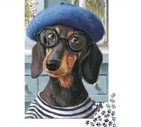 Puzzle De 1000 Pièces pour Adultes - Idée Cadeau Dachshund with Coffee Mug Puzzle pour Adultes - Jeu Pratique, Analyse Et Logique - Défi À Relever 52x38cm/1000pcs
