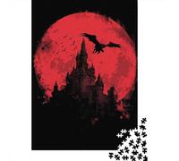 Puzzle De 1000 Pièces pour Adultes - Idée Cadeau Halloween Castle Moon Poster Puzzle pour Adultes - Jeu Pratique, Analyse Et Logique - Défi À Relever 52x38cm/1000pcs