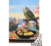 Puzzle De 1000 Pièces pour Adultes - Idée Cadeau Parrot Feast with Fruits Puzzle pour Adultes - Jeu Pratique, Analyse Et Logique - Défi À Relever 52x38cm/1000pcs