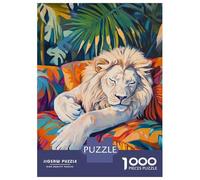 Puzzle De 1000 Pièces pour Adultes - Idée Cadeau Sleeping White Lion Puzzle pour Adultes - Jeu Pratique, Analyse Et Logique - Défi À Relever 52x38cm/1000pcs