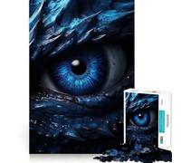 Puzzle de 1000 pièces pour Adultes,œil de Dragon Bleu,pièces découpées avec précision,activité cérébrale stimulante,Moment de détente et de Divertissement,Cadeau Artistique d'anniversaire (50x75cm)