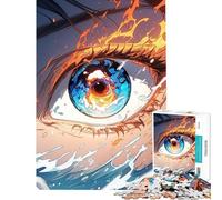 Puzzle de 1000 pièces pour Adultes Œil de feu avec reflet dans l'eau Difficile et Stimulant Une œuvre d'art Jeu éducatif Convient aux Personnes de 14 Ans et Plus (50x75cm)