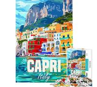 Puzzle de 1000 pièces pour Adultes Île de Capri Italie Jeu de Puzzle à Monter soi-même Décoration Parfaite Défi éducatif (Dimensions 38x52cm)