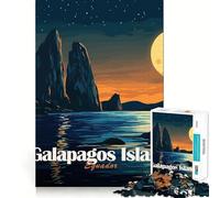 Puzzle de 1000 pièces pour Adultes Île des Galapagos de Nuit Découpe Impeccable Jeu de Concentration Amusant Cadeau Gratuit Idée Cadeau d'anniversaire (38x26cm)
