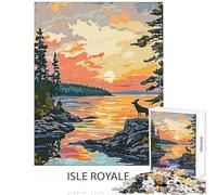 Puzzle de 1000 pièces pour Adultes Île Royale Coucher de Soleil Jeu Manuel Anti-Stress Jouet éducatif Cadeau Original pour Un Anniversaire ou Autre (50x75cm)