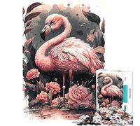 Puzzle de 1000 pièces pour Adultes Illusion Flamant Rose Un défi à relever Idéal pour se détendre Pendant Les Vacances Jouet Anti-Stress Convient aux Personnes de 14 Ans et Plus (50x75cm)