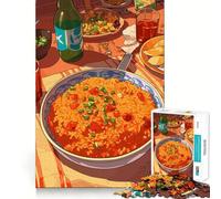 Puzzle de 1000 pièces pour Adultes Illustration colorée d'un festin Jeu de logique à pièces ajustées Idéal pour des Moments de détente et de Plaisir Cadeau d'anniversaire Amusant (38x52cm)