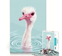 Puzzle de 1000 pièces pour Adultes, Illustration d'autruche dans l'eau, thème Recall Upgrade Peaceful Time Tight Cut Santa Wish List (38x26cm)