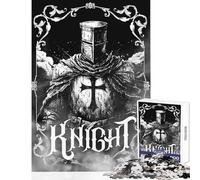 Puzzle de 1000 pièces pour Adultes Illustration de Chevalier Noir et Blanc Armageddon Jeu éducatif pour Toute la Famille Jouet éducatif renforçant l'amour au Sein du Couple (52x38cm)