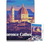 Puzzle de 1000 pièces pour Adultes - Illustration de la cathédrale de Florence, Italie - Jeu Impossible - Cadeau Anti-Stress pour Femmes - Dimensions 38x52cm