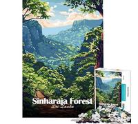 Puzzle de 1000 pièces pour Adultes Illustration de la forêt de Sinharaja au Sri Lanka Puzzle pour Adolescents Jouet Anti-Stress activité ludique et relaxante à la Maison (Taille 38x26cm)