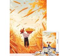 Puzzle de 1000 pièces pour Adultes Illustration de la moisson du blé décoration intérieure Jouet Cadeau d'anniversaire Jeu éducatif avec Poster et fiche de Questions Assortis Dimensions 38x26cm
