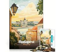 Puzzle de 1000 pièces pour adultes Illustration de la ville de Budapest,Hongrie Jeu de logique à pièces ajustées Idéal pour des moments de détente et de plaisir Cadeau d'anniversaire amusant (38x52cm)