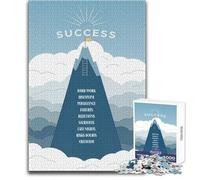 Puzzle de 1000 pièces pour Adultes - Illustration de Montagne - Chemin du succès - Jeu éducatif et Amusant pour Toute la Famille - Cadeau Artistique - Dimensions : 38x52cm