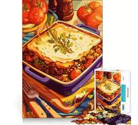 Puzzle de 1000 pièces pour Adultes Illustration de Nature Morte de hachis parmentier Pièces aux Contours Nets Jeu de réflexion et de Calme Scène de Noël (50x75cm)