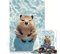Puzzle de 1000 pièces pour Adultes, Illustration de Quokka nageant, pour stimuler la mémoire et Passer Un Moment agréable Motif à Assembler pour la liste de souhaits du Père Noël 50x75cm