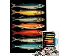Puzzle de 1000 pièces pour Adultes Illustration de Sardines colorées défi à relever décoration intérieure Jeu Amusant Convient aux 14 Ans et Plus (50x75cm)
