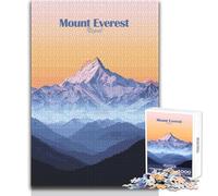 Puzzle de 1000 pièces pour Adultes - Illustration du Mont Everest - Jeu éducatif et ludique pour Toute la Famille - Cadeau Artistique - Dimensions : 38x52cm
