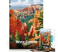Puzzle de 1000 pièces pour Adultes,Illustration du Parc National de Bryce Canyon,découpe précise,Jeu de réflexion et de détente,Cadeau Artistique de Noël (38x26cm)