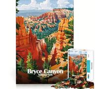 Puzzle de 1000 pièces pour Adultes,Illustration du Parc National de Bryce Canyon,Dessin au Trait Net,défi cérébral,Jeu Amusant pour Passer Le Temps,Cadeau d'anniversaire (50x75cm)
