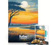 Puzzle de 1000 pièces pour Adultes,Illustration du Parc National de Kafue en Zambie,découpe Nette,Jeu Amusant et Stimulant,décoration Murale de Noël (38x26cm)