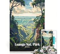 Puzzle de 1000 pièces pour Adultes Illustration du Parc National de Loango Gabon Jouet éducatif activités ludiques à la Maison pour Un Anniversaire ou Noël 38x52cm