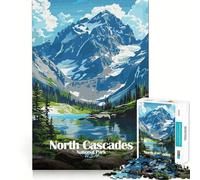 Puzzle de 1000 pièces pour Adultes Illustration du Parc National des North Cascades Découpe Parfaite Jeu de Concentration pour Un Moment de détente et de détente Cadeau ou de Loisir