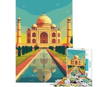 Puzzle de 1000 pièces pour Adultes Illustration du Taj Mahal Défi intellectuel Jeu addictif et Relaxant Cadeau éducatif et éducatif pour Un Anniversaire (Dimensions 38x52cm)