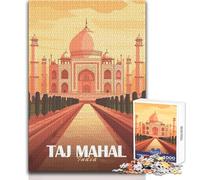 Puzzle de 1000 pièces pour Adultes, Illustration du Taj Mahal, pour se détendre et s'amuser Découpe précise de qualité supérieure Dimensions:38x26cm
