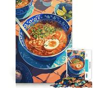 Puzzle de 1000 pièces pour Adultes,Illustration d'un délicieux Bol de Ramen,découpe de qualité supérieure,Jeu Stimulant,Divertissement pour Les Moments de détente,décoration de Noël (38x26cm)