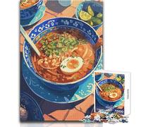 Puzzle de 1000 pièces pour Adultes - Illustration d'un délicieux Bol de Ramen - Jeu Stimulant - Cadeau d'anniversaire - Dimensions 38x26cm