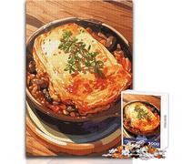 Puzzle de 1000 pièces pour Adultes - Illustration d'un délicieux Plat de lasagnes - Jeu Stimulant - Cadeau d'anniversaire - Dimensions 38x52cm